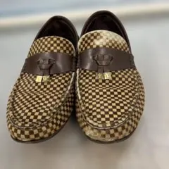 LOUIS VUITTONハラコ 靴 シューズ ルイヴィトン ローファー ダミエ