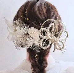 成人式 髪飾り10点セット 白金 卒業式 前撮り
