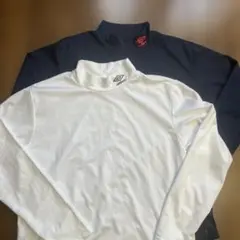 2枚組　アンブロ　ハイネックロングTシャツ　ポリエステル　トレーニング　LL
