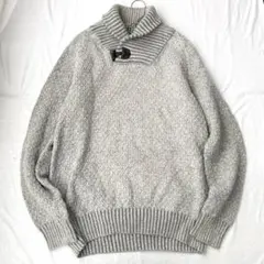 【エイチ＆エム】ショールカラーニット セーター 綿ウール混 長袖 M