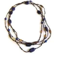 ハンドメイド多重ネックレス 天然石 ラピスラズリ