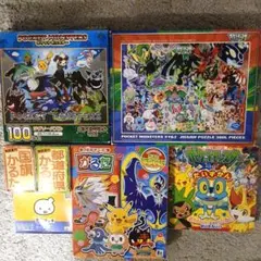 ポケットPokemonパズル、カルタ、本セット。国旗、都道府県カルタ、変顔マッチ