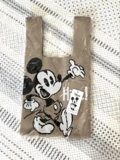 ニットトートバッグ　ミッキーマウス バッグ ベージュ