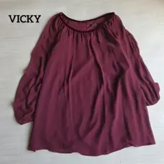 【未使用】ビッキー　シフォンブラウス　チュニック　2/M相当　バルーン袖のサムネイル