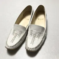 卑弥呼　牛革　ローファー　白色　23cm