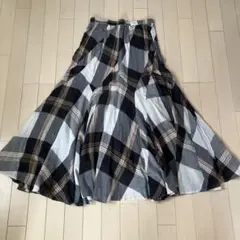 チェック柄 ロングフレアスカートのサムネイル