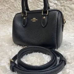 【未使用級】コーチ　COACH ショルダーバッグ　2way ミニ　ローアン　黒のサムネイル