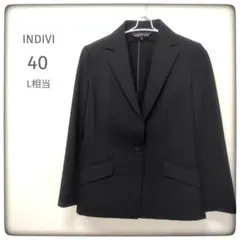 【美品】INDIVI テーラードジャケット ブラック 40 L 日本製のサムネイル