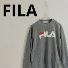 FILA フィラ スウェット トレーナー M グレー デカロゴ 裏起毛 完売品