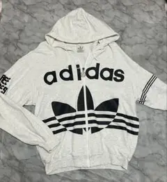 【銀タグ】adidas デサント 80's ビッグロゴパーカー