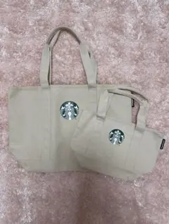 Starbucks ミニトートバッグ パープル グリーン2点セット - メルカリ