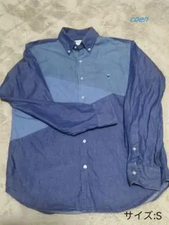 coen 長袖シャツ サイズ:S 青系