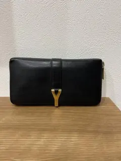サンローランパリ 長財布 Yライン ラウンドジップ オールレザー ブラック