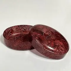 レトロ オーバル 小物入れ ケース 幾何学模様 蓋付き