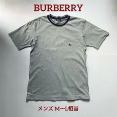 美品 バーバリーロンドン リンガーTシャツ 刺繍ロゴ 日本製 杢グレー M Lのサムネイル