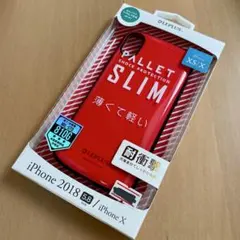 iPhone X/XS 耐衝撃薄型ハイブリッドケース レッド