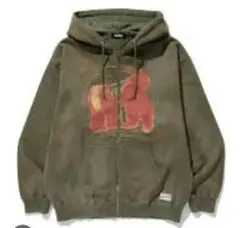 SPRAY PROCESSED ZIP HOODED SWEATSHIRT