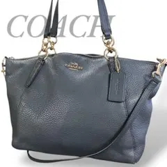 COACH コーチ 2way トートバッグ ショルダーバッグ レザー グレー
