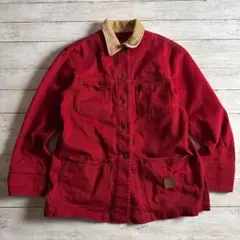 エ*オ様 襟袖コーデュロイ　ラルフローレン カバーオール　赤 Mサイズ　古着