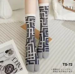 シースルー ジオメトリック柄 足袋 ソックス アシンメトリー グレー 靴下k80
