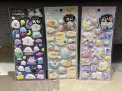 暗いところで光るストーン付きもちもちシール　3種セット