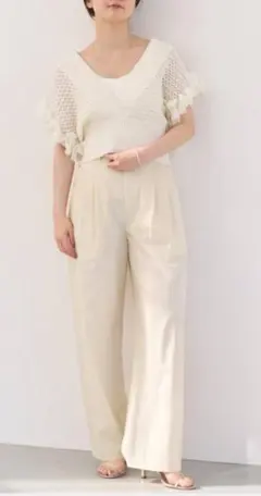 イエナ シルキーポプリンタックパンツ