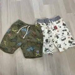 110サイズ　breeze ハーフパンツ　恐竜柄2本セット