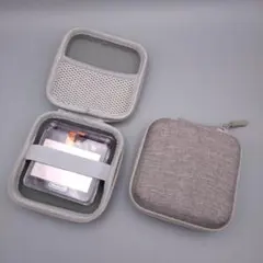 【グレー】 ゲームボーイアドバンスSP 収納ポーチ ハードケース GBASP