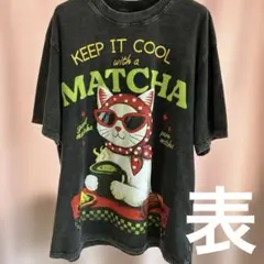 猫のイラスト Tシャツ 半袖 黒