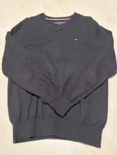 TOMMY HILFIGER ブラック Vネックニット M セーター