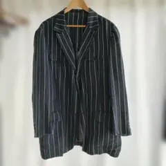 yohji Yamamoto pourhomme麻ストライプ ジャケットのサムネイル