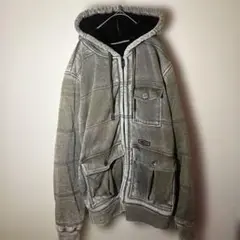 【個性派古着】BILLABONG グレー フード付きパーカー　希少　BIG L