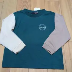 新品☆コムサイズム 緑 サークルプリント長袖Tシャツ100㎝