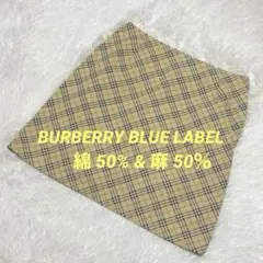 BURBERRY ブルーレーベル　ノバチェック　ミニタイトスカート　綿＆リネン