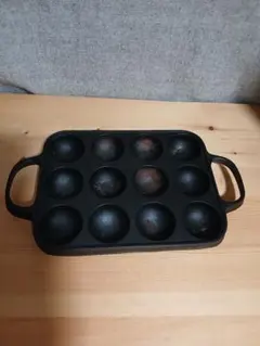 盛栄 堂 鉄器　鋳鉄製 たこ焼きプレート 12穴　アウトドア等でものサムネイル