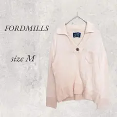 フォードミルズ/ショールカラー長袖セーター/M/パステルピンク/シェル/2391