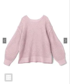 【GRL】透かし編みサイドスリットビッグニットトップス[kz79]