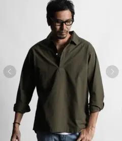 ダファー　サステナブル エコ ニュアンスカラー スキッパーシャツ　S