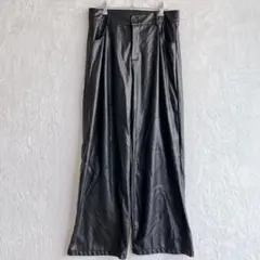 Dazy | フェイクレザーパンツ【XL】ストレート 大きいサイズ 微起毛 黒