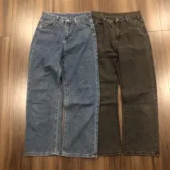 デニム　2本セット　ブルー＆ブラック