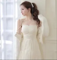M me eme Lame gown layered knit set IVO - メルカリ
