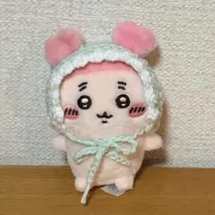 ヘッドドレス　ぬい服　ちいかわ　緑　白　フリル　おすわりぬいぐるみ　ぬい帽
