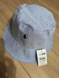 ポロ刺繍デニム風バケットハット