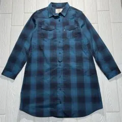 AIGLE オンブレチェック ロング丈 シャツ 38のサムネイル