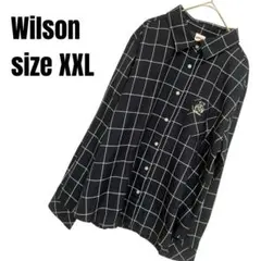 Wilson 刺繍ロゴ チェックシャツ XXL ゆるだぼ 長袖