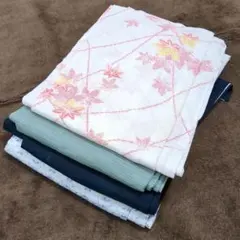 だ*ご様 3857 夏用着物まとめ売り4着！リメイク•お稽古用など☆