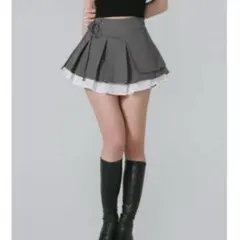 未使用：Darich ダブルレイヤードプリーツミニスカート Sのサムネイル