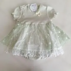 kid's zoo　フリル　チュール　ロンパース 80　キッズズー　小花