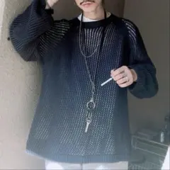 ば*う様 UNUSED 21ss 3G CREW NECK MESH KNITのサムネイル