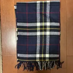 GU チェック柄 マフラー ネイビー